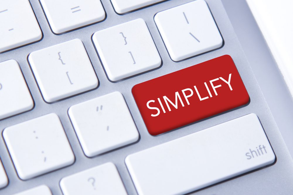 Simplify key on computer keyboard representing ease of use in lease management software