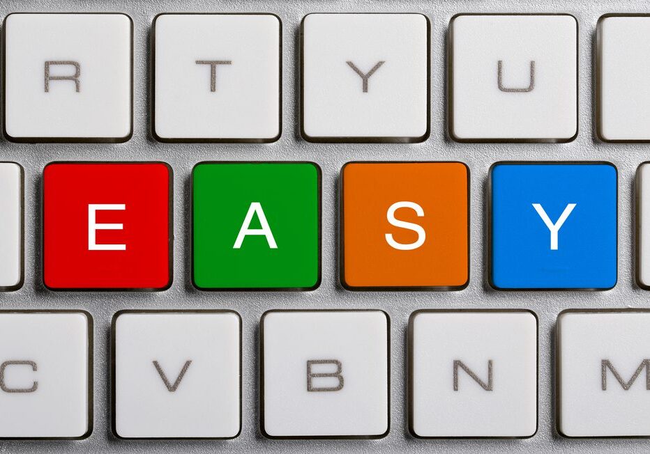 Colorful keyboard keys spelling EASY to emphasize simplicity in supplier agreement management